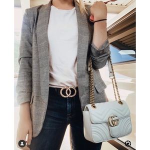 Plaid Houndstooth Boyfriend Blazer